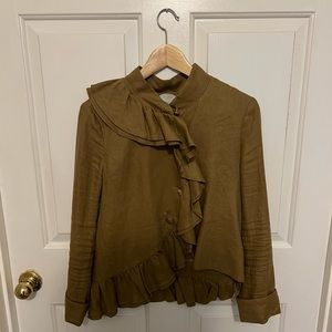 100% Linen Mise en Scène by Ruffian jacket purchased at Anthropologie.